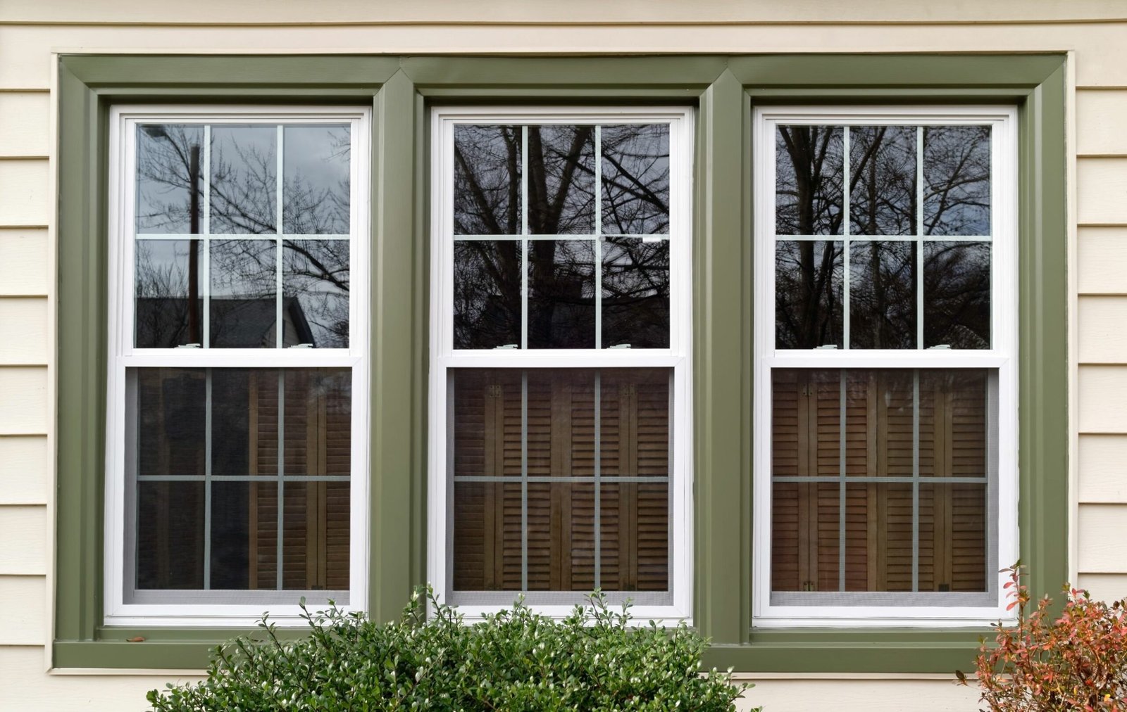 Energy-efficient replacement windows on a home